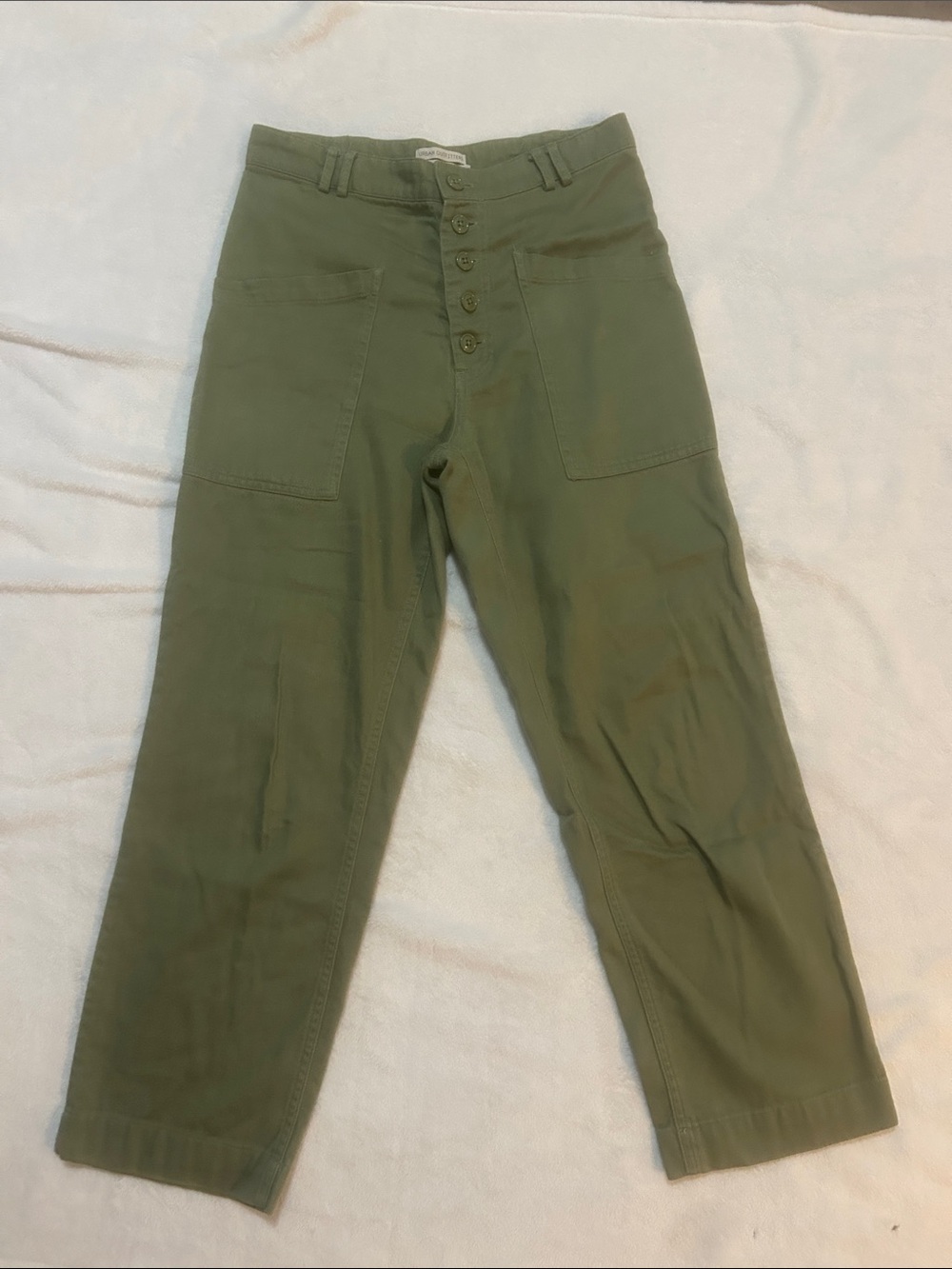 Urban Outfitters Women’s Pants Olive Green High-Rise Button-Fly Size 4